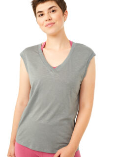 Ribbed V-neck (grey)