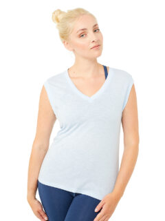 Ribbed V-neck (river)